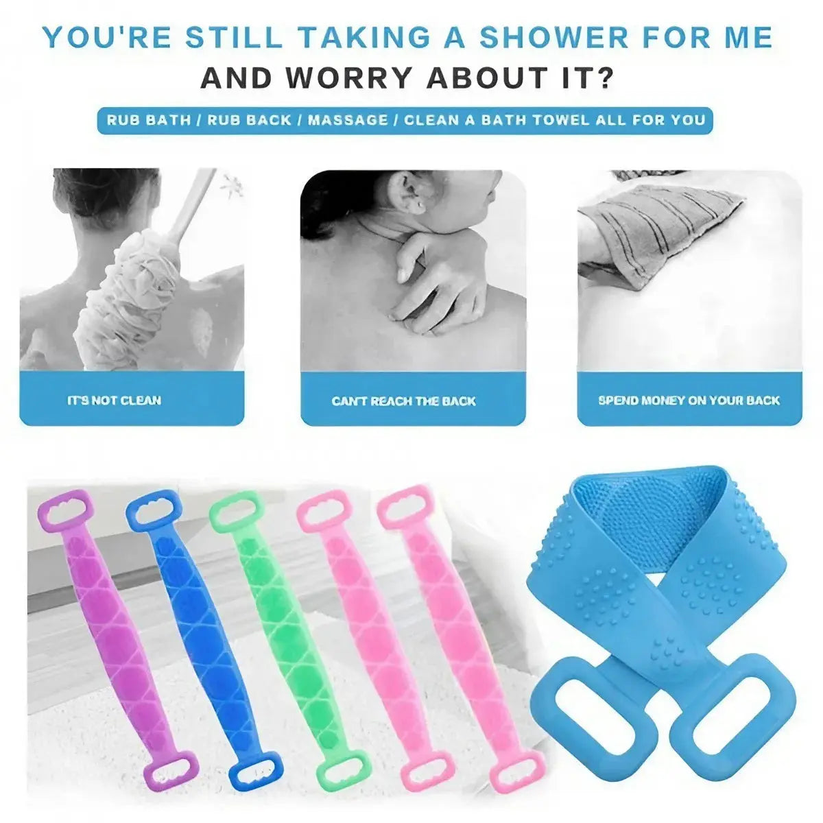 Silicone Back Scrubber – Double-Sided Bath Brush – view 2