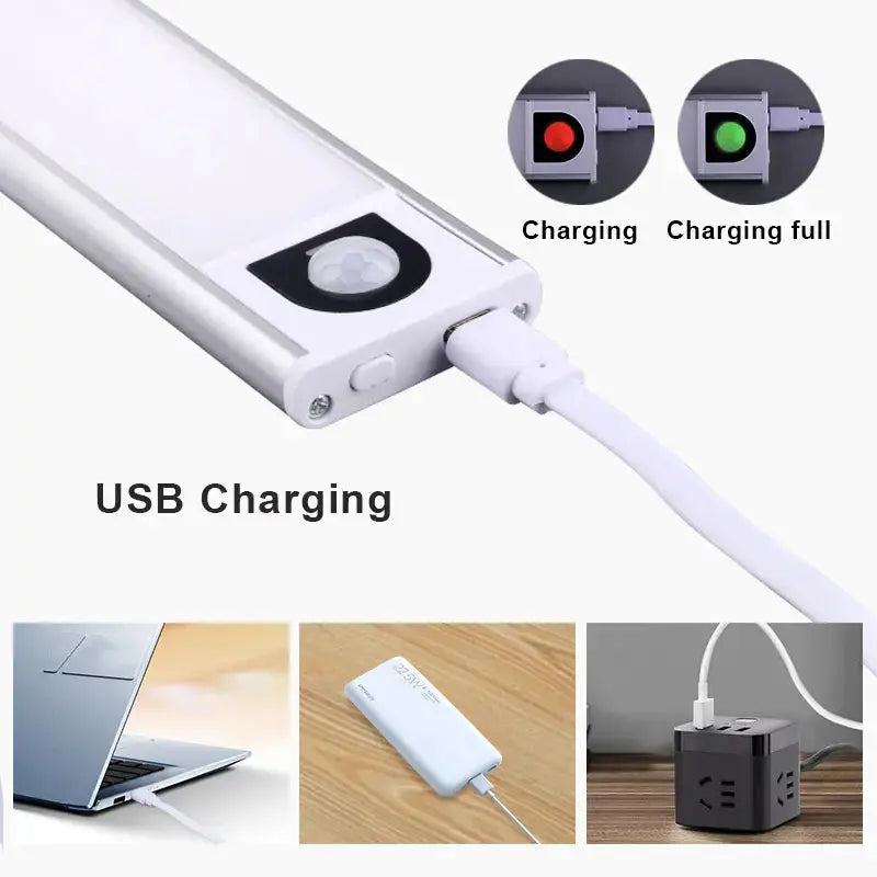 Ultra-thin LED Cabinet Light Rechargeable Motion Sensor Light USB Night Lights