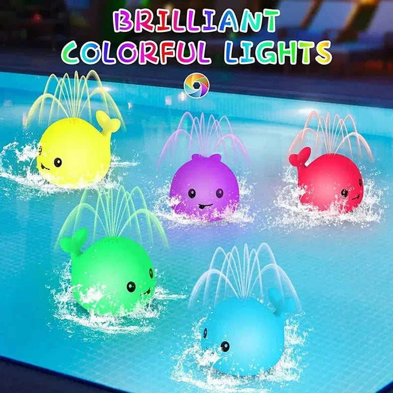 Baby Light Up Bath Toys Whale Automatic Sprinkler