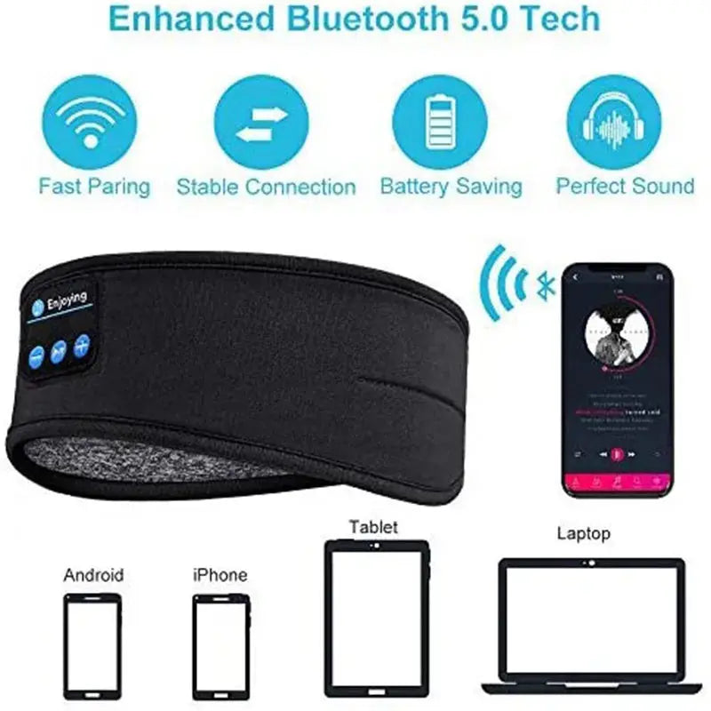 Wireless Bluetooth Sleeping Headphones Sports Headband Soft Elastic Comfortable