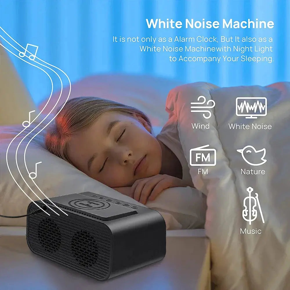 LED Alarm Clock with Wireless Charger & Speaker – view 3