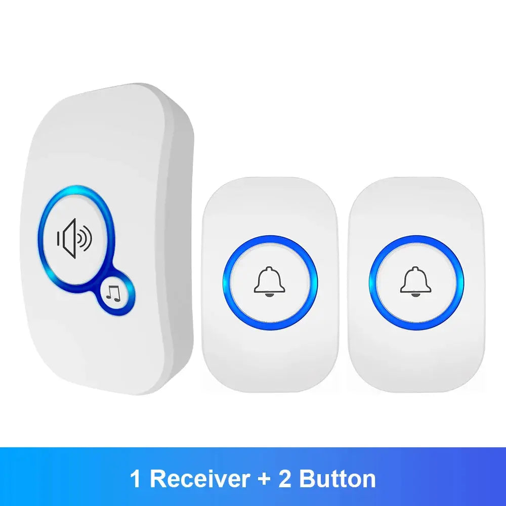 Set of doorbell components including a receiver and two buttons 