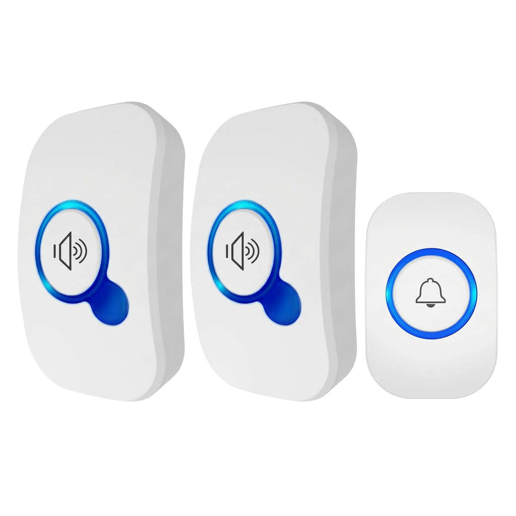 Two receivers and one button for a doorbell system 